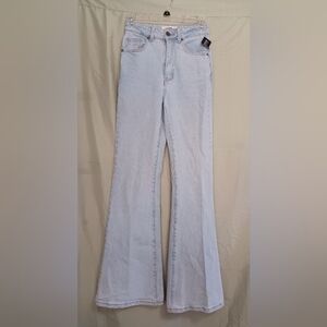 Cotton:On Original Flare Light Blue High Waist Long Leg Denim Jeans